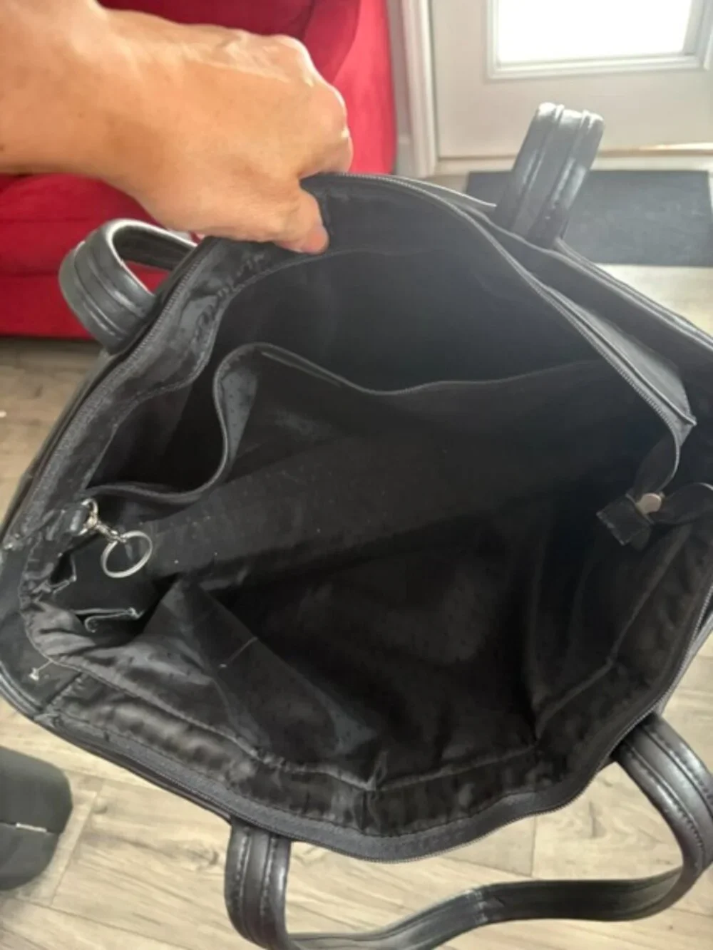 Black Leather Tote Bag